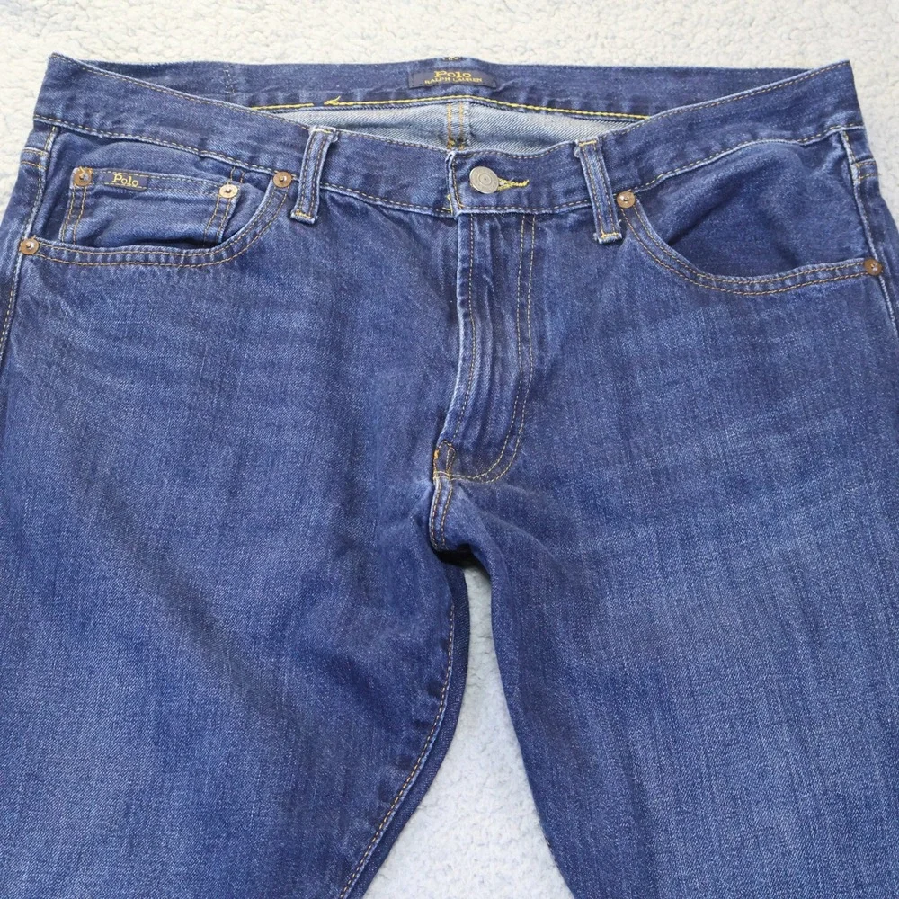 Polo Ralph Lauren Sullivan Slim Jeans Mens 34x34 Dark Wash Indigo‎ Denim Pants